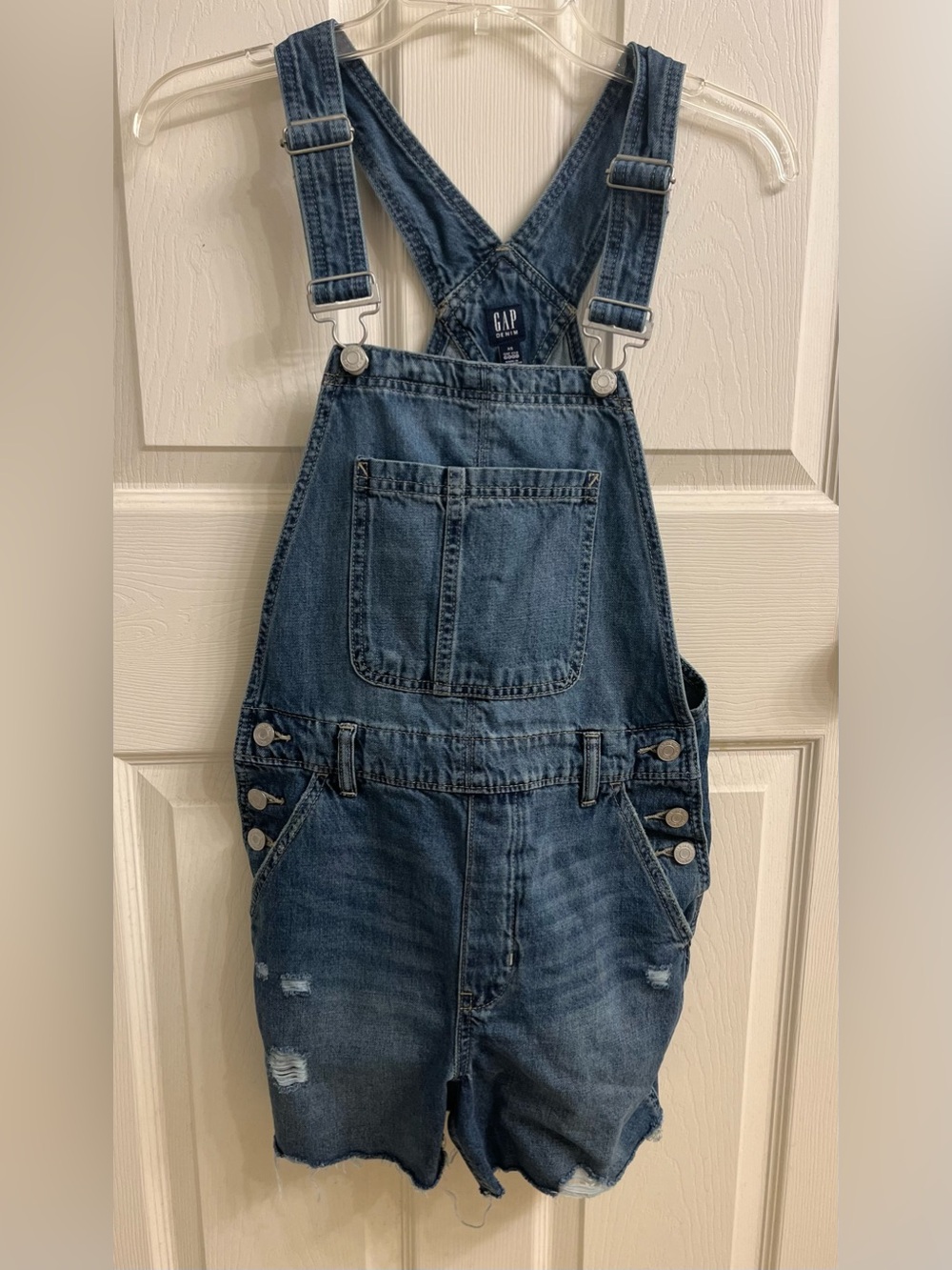 GAP XS Denim Overall Shorts NWOT